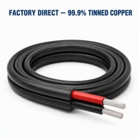 Kabel Surya PV EN50618 Bersertifikasi CE 6mm2 Twin Core 1500V DC Tembaga Berlapis Timah Tahan Api untuk Kontraktor, Sumber OEM, Pasokan