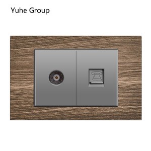 Prise murale brossée en aluminium série 118, interface CAT5E, adaptateur de module RJ45, port d'ordinateur, câble réseau + prise murale TV - Product Image 1