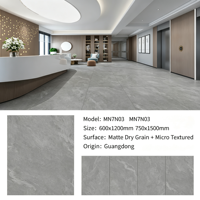 Carrelage de sol en porcelaine mat antidérapant imitation brique moderne de luxe, grain sec, 600*1200, pour la décoration de la maison, de la villa et des pièces.