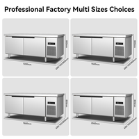 Équipement de réfrigération pour cuisine commerciale, étagères réglables, refroidissement par air, double température, pieds en acier inoxydable