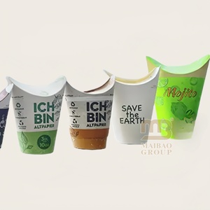 Gobelet en papier papillon pour thé et café, écologique, 100 % compostable, recyclable, avec couvercle intégré pliable - Product Image 4