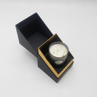 Caja Rígida de Papel Negro de Lujo para Velas, Directo de Fábrica, con Grabado, Laminado Mate, Recubrimiento UV y Logotipo