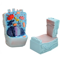 Modelo de Célula Animal Ampliada de Alta Calidad, 2 Partes, Modelo Anatómico de Ultraestructura para Enseñanza de Biología y Suministros de Laboratorio Escolar