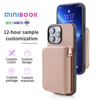 Minibook 2026 Étui de téléphone de haute qualité en cuir PU avec étui de téléphone en cuir personnalisé pour iPhone 15 17 18 Pro Max