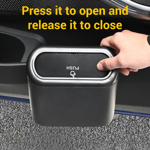 Poubelle de voiture personnalisée pliable et étanche en ABS 1,5 L, organisateur de montage sur porte avec accoudoir et boîte de rangement de siège - Product Image 4