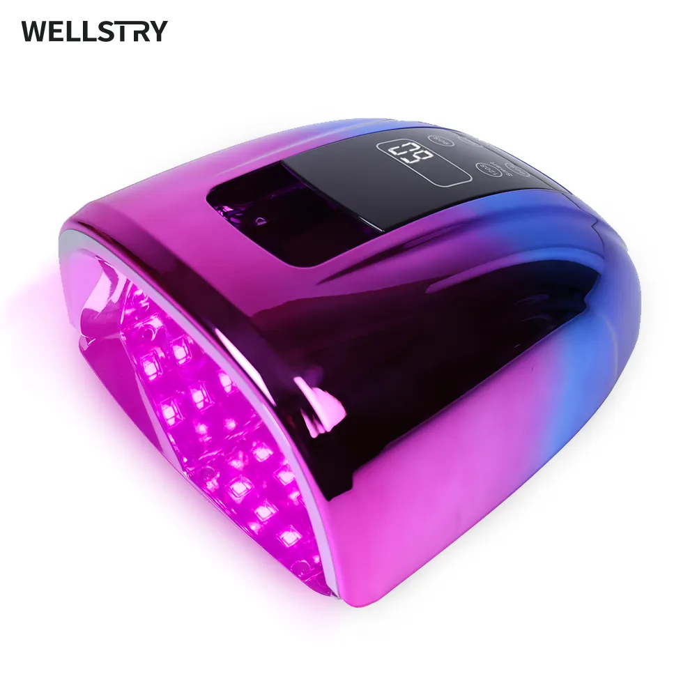 WELLSTRY90WコードレスネイルドライヤークイックドライUVLEDネイルランプ、ポータブル電源付きネイルアート用カスタムロゴ