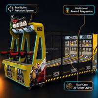 Machine de jeu d'arcade 2 joueurs, thème parc d'attractions, idées de jeux de tir interactifs en métal à grande échelle pour fête foraine, à vendre