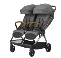 Poussette double premium côte à côte |   Conception auto-pliable et autoportante pour 2 bébés |   Certifié EN1888