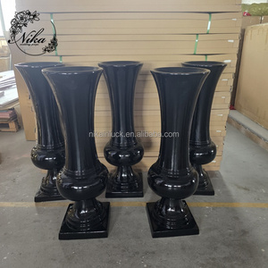 Vaso per <span class=keywords><strong>Fiori</strong></span> da Matrimonio Bianco a Forma di Tromba in Fibra di Vetro, Vendita Diretta dalla Fabbrica NIKA - Product Image 6