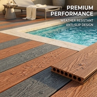 Planches de terrasse en WPC à texture bois 3D de qualité supérieure, revêtement de sol paysager de luxe