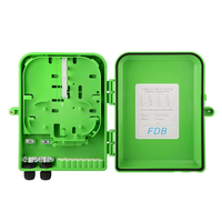 Boîtier de terminaison/cloison de distribution fibre optique 16 ports avec répartiteur 1x16, couleur noir-vert, pour boîte de distribution fibre optique 1:16 (Fat Box)
