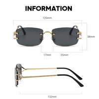 Lunettes de soleil unisexes HBK 2023 sans monture en métal, mode, protection UV400, verres en PC