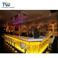 Modern Commercial Illuminated LED Bar Counters