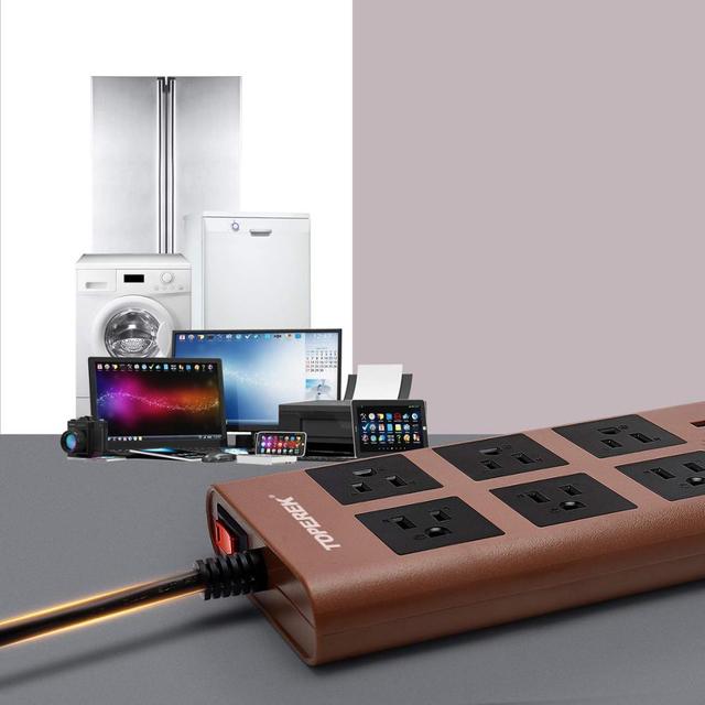 Smart Power Strip With USB Charger Surge Protector