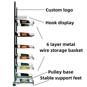 Tùy chỉnh cửa hàng bán lẻ <span class=keywords><strong>6</strong></span> lớp lưu trữ giỏ bánh mì Biscuit Snack kẹo thực phẩm đóng hộp hạt chai uống kim loại Rack hiển thị đứng - Product Image 3