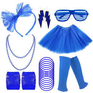 80S classique dames habiller néon collier stores lunettes boucles d'oreilles résille gant jambe couverture <span class=keywords><strong>Tutu</strong></span> jupe costume - Product Image 2