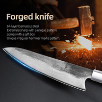 Couteau Yanagiba Premium Forgé à la Main en Acier Damas VG10 Japonais, Tranchant comme un Rasoir, Couteaux de Cuisine Professionnels