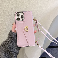 Sac à main en cuir PU sac à main portefeuille à rabat étui de téléphone pour iPhone 16 Pro Max avec fentes pour cartes support sangle lanière couverture de téléphone portable