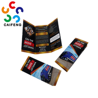 Brochure pliée en trois parties de la marque Caifeng avec logo personnalisé, format A4, papier couché 300 g/m² avec pelliculage mat, impression offset CMYK