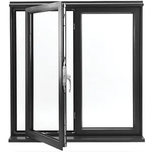 Economic Slim Aluminium Alloy Double Glazing Casement Windows Customized Design