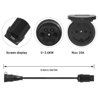 Nouvel adaptateur SUPER GENIE FD06 D Type 2 vers prise de chargeur de voiture électrique Schuko 16A 0,6m WallBox 230V