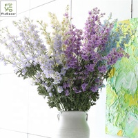 Arrangements floraux artificiels populaires en delphinium violet effet naturel pour mariage et décoration de maison en vase