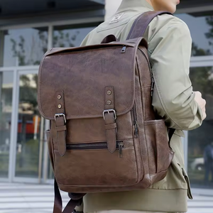 Super Septembre : <span class=keywords><strong>Sac</strong></span> à Dos pour Ordinateur Portable en <span class=keywords><strong>Cuir</strong></span> PU Imperméable avec Port de Chargement USB, Grande Capacité, Haute Qualité, pour Hommes et Femmes - Product Image 6