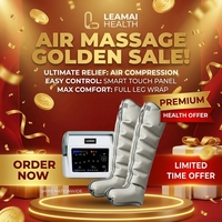 LEAMAI LM-C Appareil de pressothérapie pour drainage lymphatique, masseur de jambes à compression d'air, enveloppes de compression pour mollets, dispositif de récupération avec batterie intégrée pour le sport