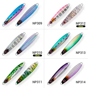 Noeby micro jigging leurre avec sparkle spinner lame cuillère pêche en mer métal jig leurre