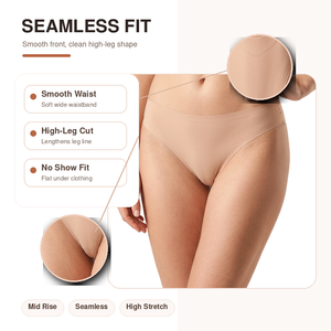 <span class=keywords><strong>Culotte</strong></span> légère et douce à <span class=keywords><strong>haute</strong></span> élasticité, découpe laser, couleur unie, <span class=keywords><strong>taille</strong></span> mi-<span class=keywords><strong>haute</strong></span>, pour femme, en soie glacée, sans couture, type string - Product Image 3