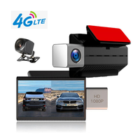 Caméra embarquée 4G double objectif avec surveillance à distance, écran 3.0'', WiFi, ADAS, GPS, enregistreur de conduite, 2 objectifs, prend en charge les cartes 128 Go