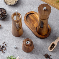 Ensemble de moulins à sel et à poivre en bois d'acacia écologique 2025, ustensiles de cuisine pour la maison, moulin à main personnalisé