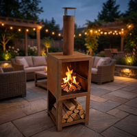 Fournitures de jardin - Cheminée extérieure à bois de 60 pouces avec pioche à foyer pour jardin, patio, camping