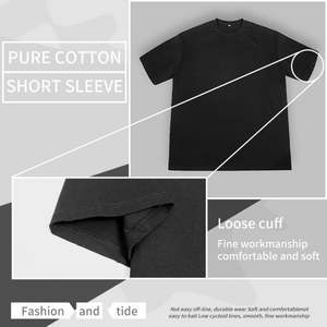 Camiseta personalizada de gran tamaño para hombre 100% algodón en blanco liso de alta calidad camiseta personalizada con logotipo impreso camisetas en blanco y negro - Product Image 4