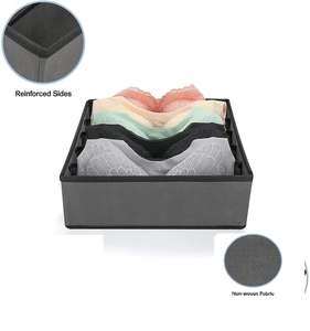 Organizador de armario plegable de tela con cubos de cesta de ropa interior para almacenar sujetadores ropa de bebé <span class=keywords><strong>camisetas</strong></span> calcetines bufandas corbatas - Product Image 6