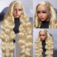 Perruque Lace Front 13x6 en Cheveux Humains 613, Densité 200, Perruque Lace Front 613 en Cheveux Humains Bruts, Ondulée, Blonde