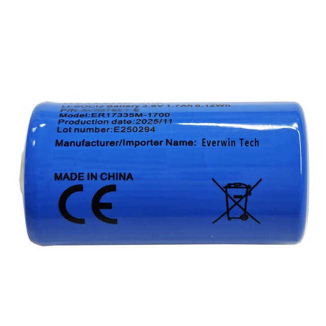 Factory Price Lithium Thionyl Chloride Battery 2/3A Size Li-SOCl2  ER17335M 3.6V 1700mAh Bobbin Cell with Low Self-discharge