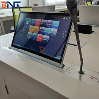 Nouvel arrivage Ascenseur de moniteur motorisé de 15.6 pouces Ascenseur électrique d'ordinateur Table de réunion Ascenseur Lcd pour système de conférence sans papier