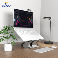 Support vertical pour ordinateur portable Zeno avec base rotative, ergonomique, réglable, pour bureau, chambre, support de moniteur, support pour ordinateur portable jusqu'à 17,3 pouces