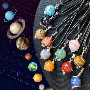 Wowei - Collar con Colgante de Bola de Amatista de la Serie Nueve Planetas, <span class=keywords><strong>Piedra</strong></span> Semipreciosa Pulida, con Ocho Planetas Entrelazados - Product Image 2