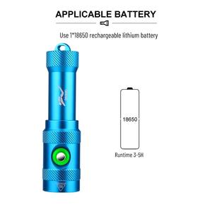 Backup Scuba free Diving Lamp Underwater normal life <b>waterproof</b> LED <b>Torch</b> Light Rechargeable high lumens Aluminum Flashlight - Product Image 2