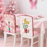 6 pièces rose casse-noisette arbre de noël chaise housses fête fête décor vacances salle à manger chaise couverture arrière protecteur pour chaise