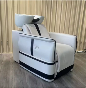 Fauteuil de lavage électrique réglable avec massage en cuir PU pour salon de coiffure - Mobilier professionnel - Product Image 5