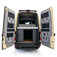 Panneau de rangement robuste pour porte de fourgonnette, avec support rigide en polybois, isolation et organisation, sur mesure pour conversion de camping-car