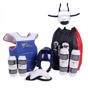 Set di Protezioni Sportive per Taekwondo e Boxe, Unisex, Cinque Pezzi con Maschera Facciale, Motivo Maya, per Adulti e Bambini - Product Image 1
