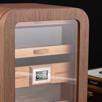Humidor de bureau en cèdre fait main avec couvercle en verre et hygromètre – Boîte à cigares en bois de cèdre – Offre spéciale