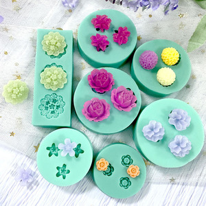 Diy Fondant Silicone Chocolate Molds Flower Series Cake Mold For Baking Decoration Green Circle Shape - Product Image 3