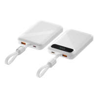 Chargeur portable super rapide 22,5 W, nouveau modèle avec câble intégré, grande capacité, affichage numérique intelligent, batterie externe