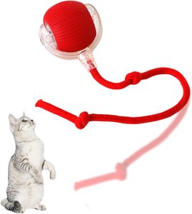 Smart Pet Toy 360 Automatic Interactive Dog Smart Ball Toy With <b>Rope</b> Interactive Cat Toys USB Charger Rolling Ball for Cats - Product Image 1