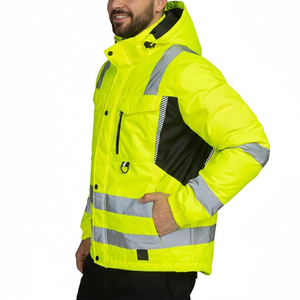 Veste de travail de sécurité haute visibilité pour l'hiver, travaux de construction, travaux routiers, réfléchissante, manches longues, unisexe, certifiée CE, service OEM - Product Image 2